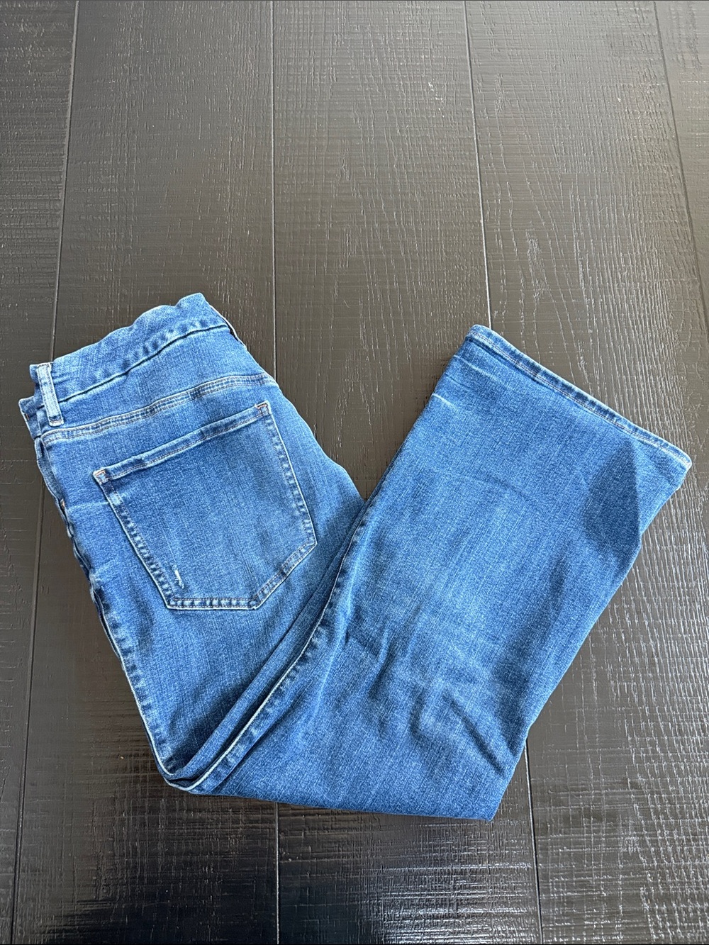 Express Straight Leg Jeans in Bright Blue Denim